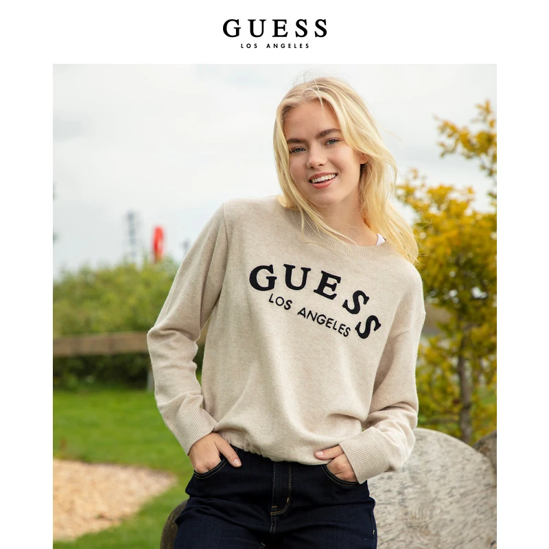 GUESS 女士宽松软糯打底衫衫毛衣-Q3PR63Z0W90