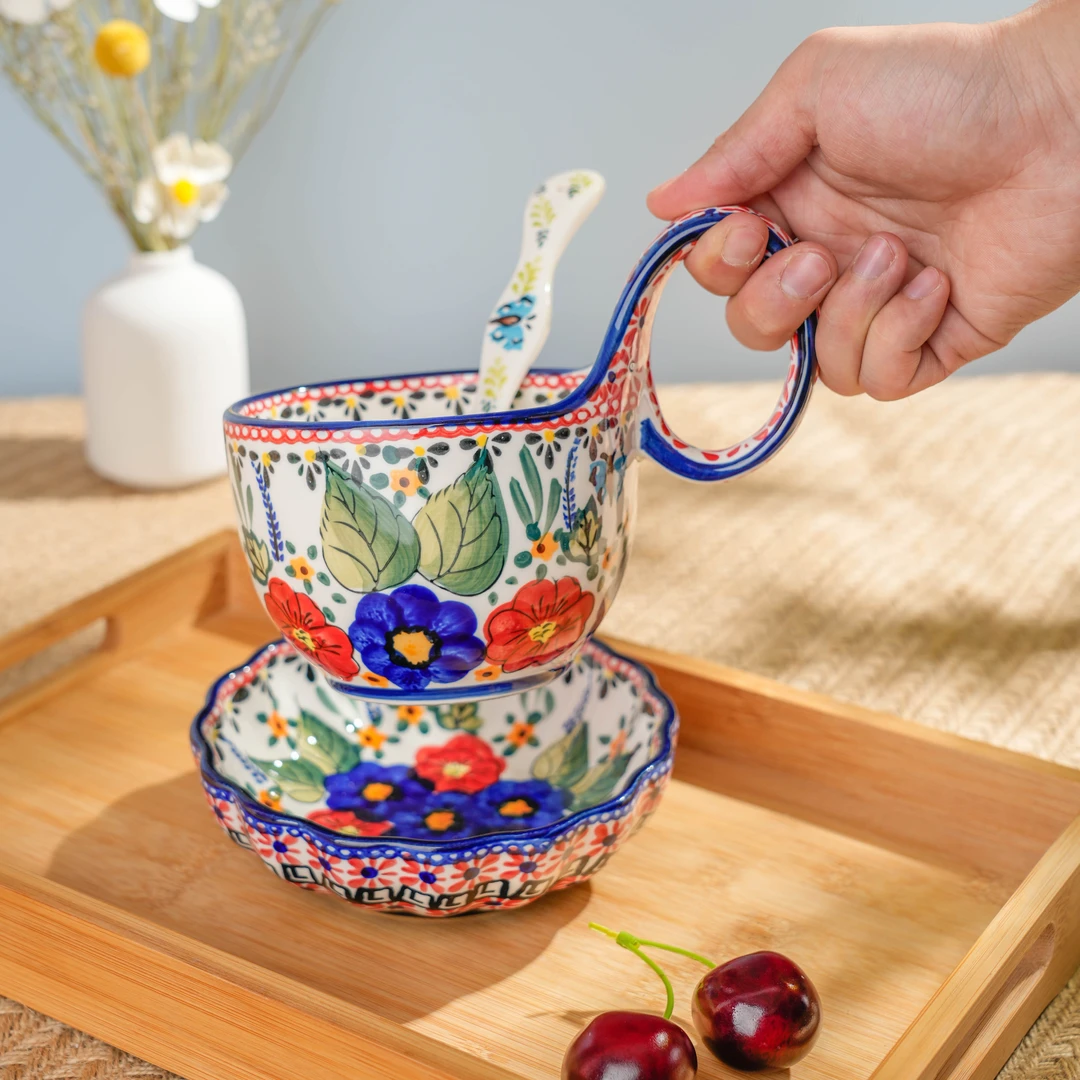 【泡芙专属】西里西亚手绘西里西亚-450ml曲把杯