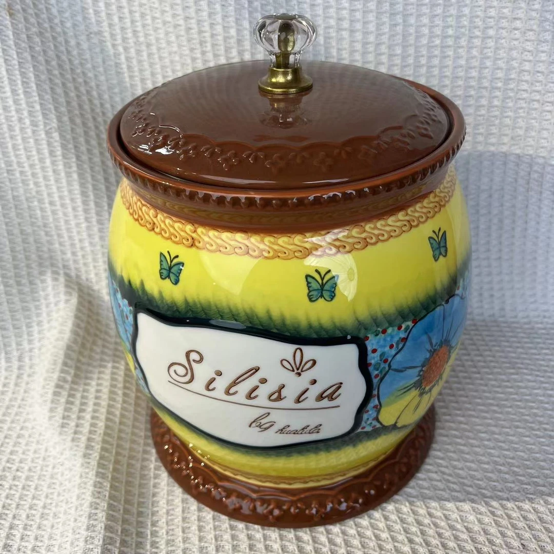 【SILESIA/出口原单】手绘琉璃黄-5L多功能储物罐