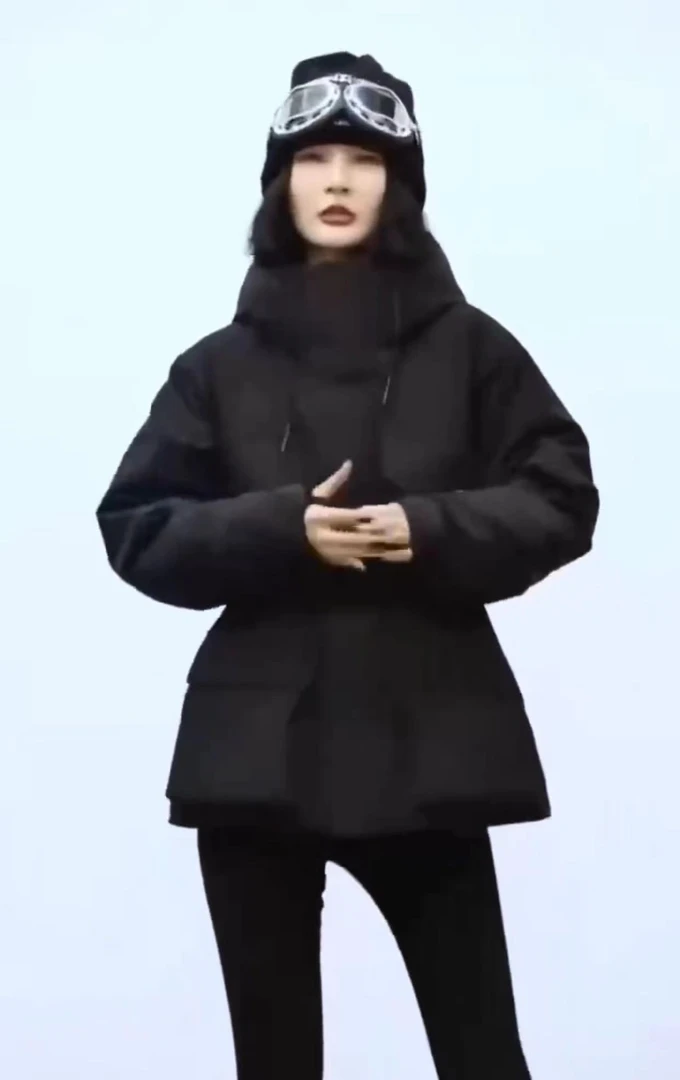 娜娜家冬季新款显瘦收腰防风派克冲锋衣001