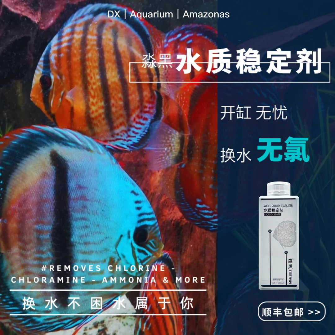 淼黑水质稳定剂500ml除氯高端南美观赏鱼换水免困水净水水质净化