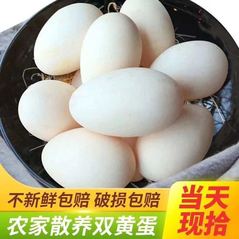 【散养鹅蛋】正宗农家双黄土鹅蛋新鲜特大土鹅蛋批发一箱孕妇宝宝.
