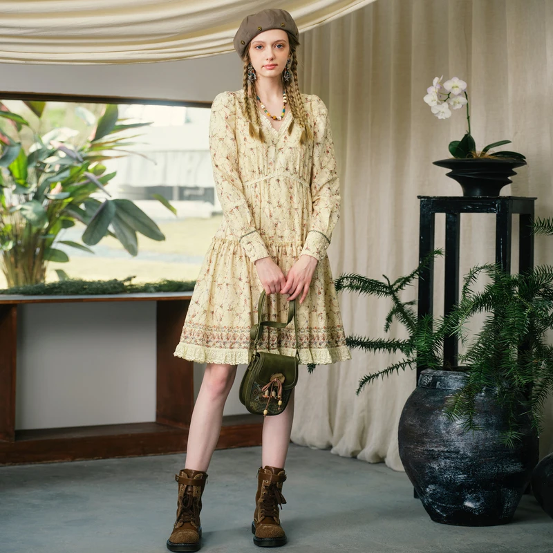 【商场同款】【异域风情】菀草壹2024秋季新款连衣裙Q15201431