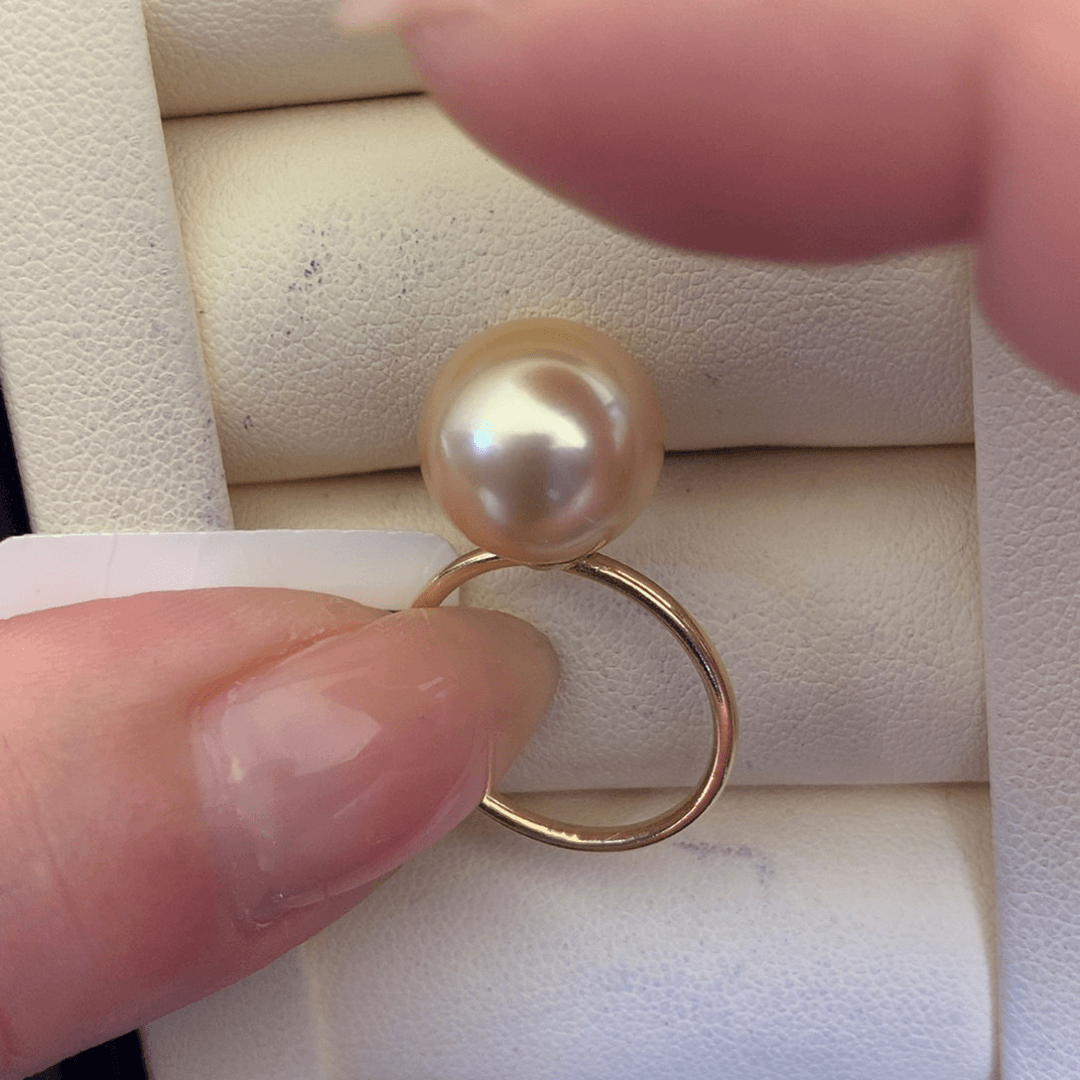 海水珍珠戒指18K金镶嵌