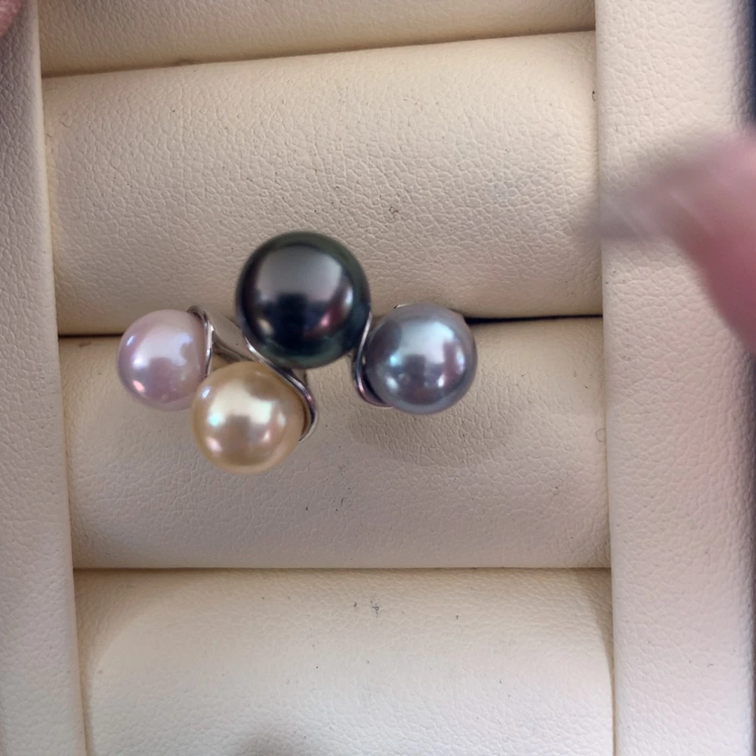 海水珍珠戒指银S925镶嵌