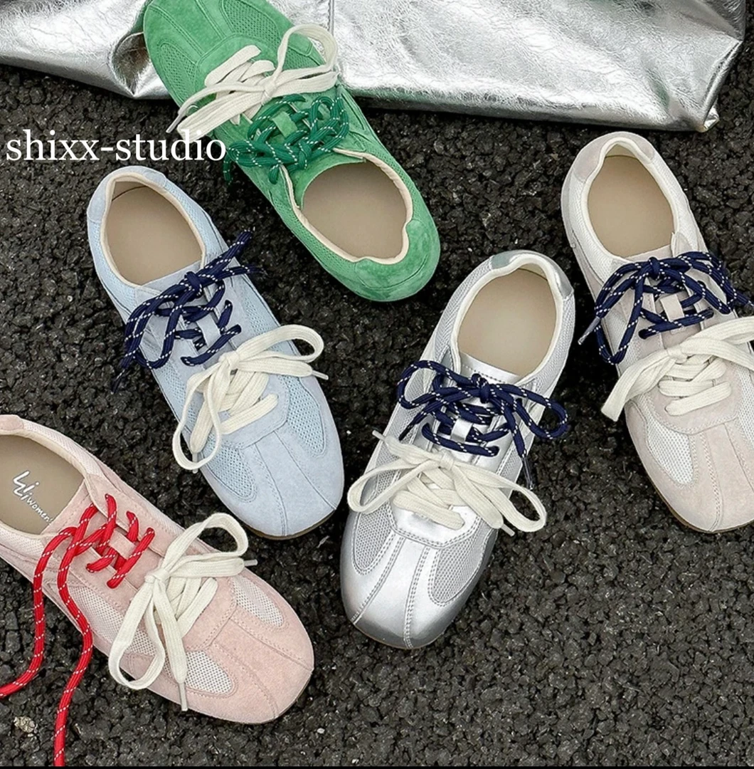 【筱筱】｜复古设计软底透气单鞋网面休闲运动板鞋/德训鞋