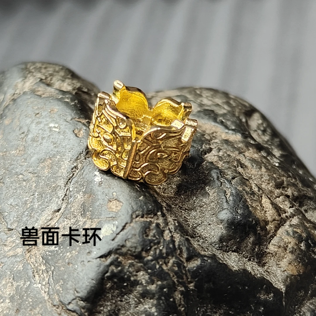 铜吊坠 8K瑞兽吞噬卡环文玩配饰猴头老型凤眼金刚星月百香菩提