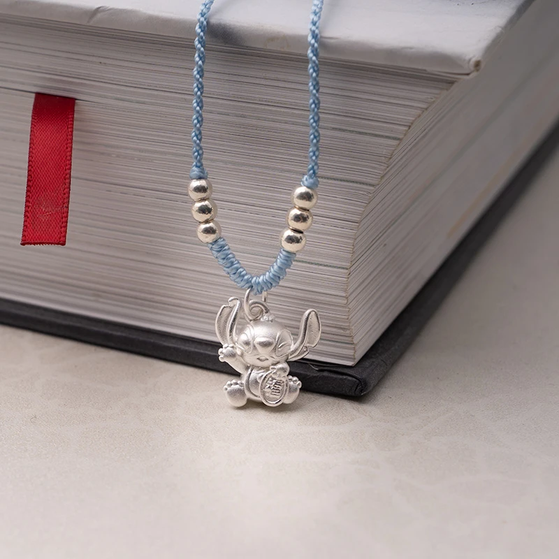 吊坠足银 999纯银项链手工时尚可爱百搭编织小众坠链素款男孩宝宝