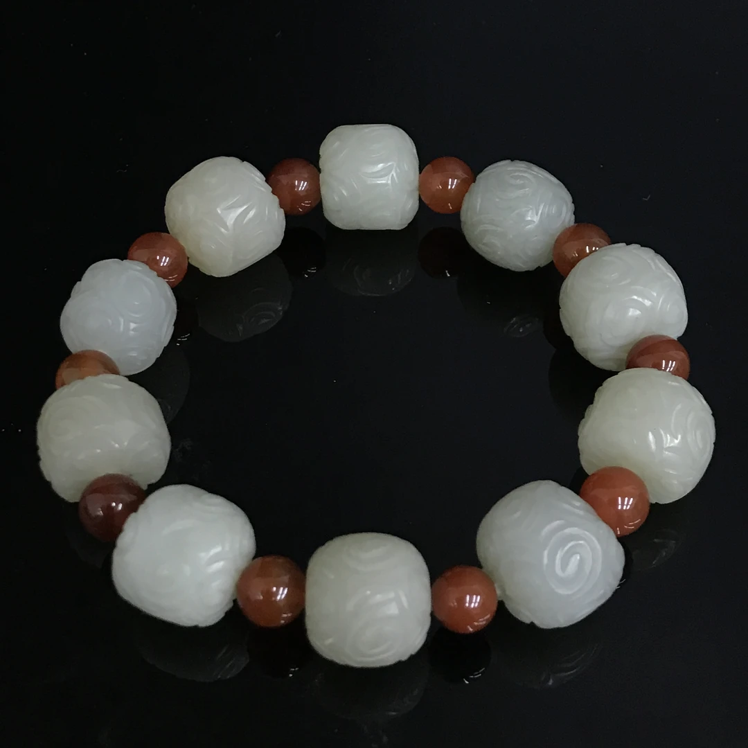 清代和田玉云纹珠串/451875/收藏/传承/【友谊文物商店】