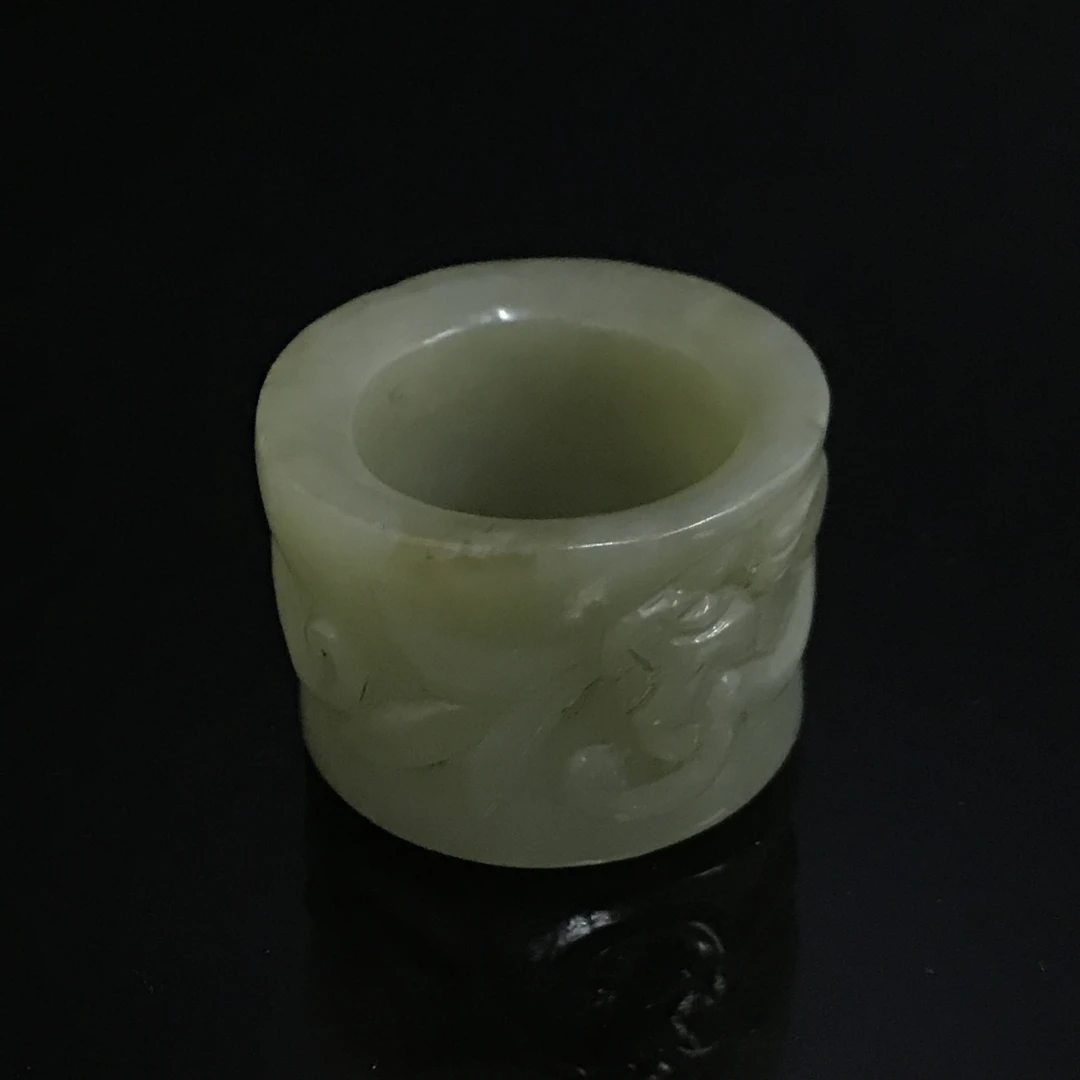 清代和田玉螭龙纹扳指/489647/收藏/传承/【友谊文物商店】