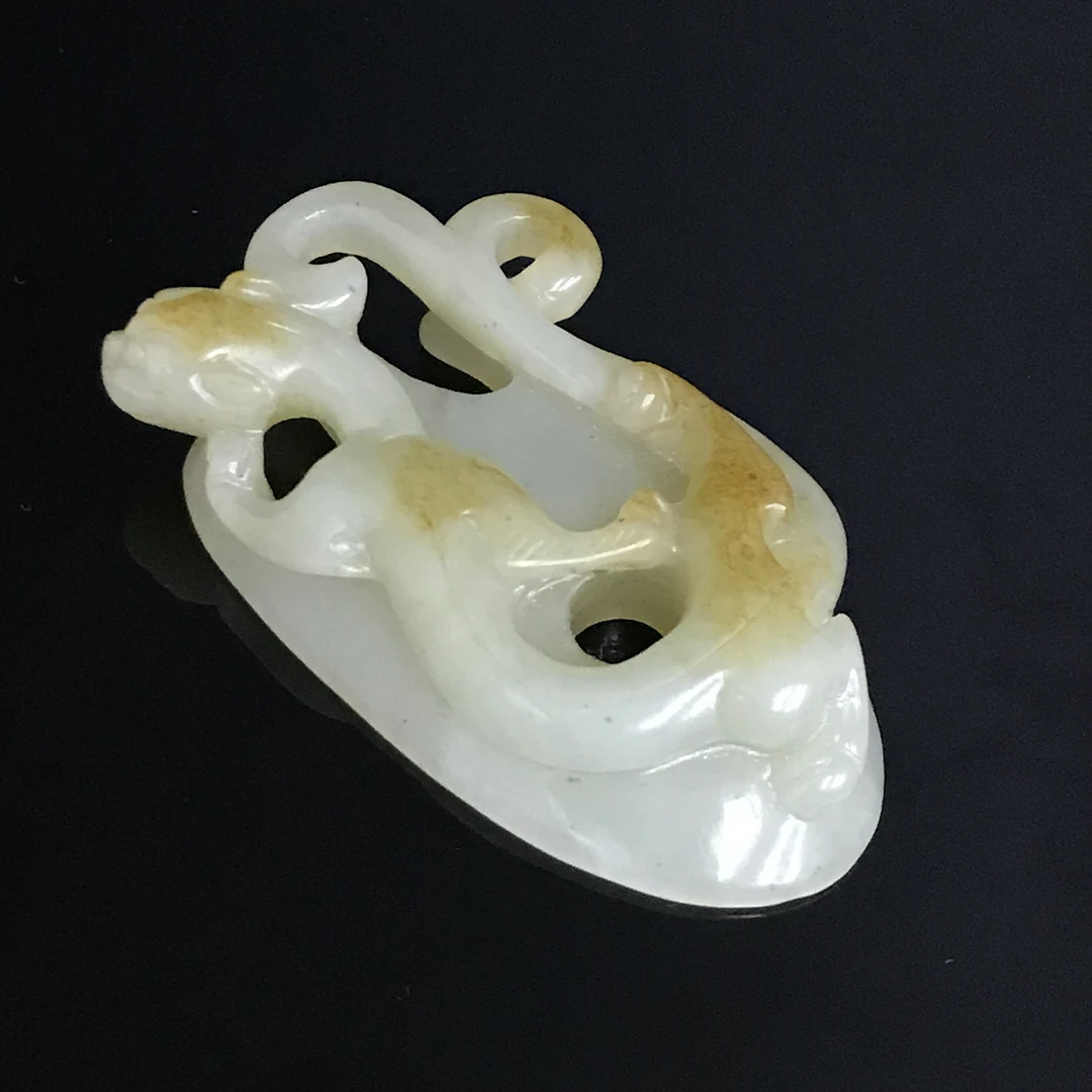 清早期和田玉螭龙纹鸡心佩/467728/收藏/传承/【友谊文物商店】