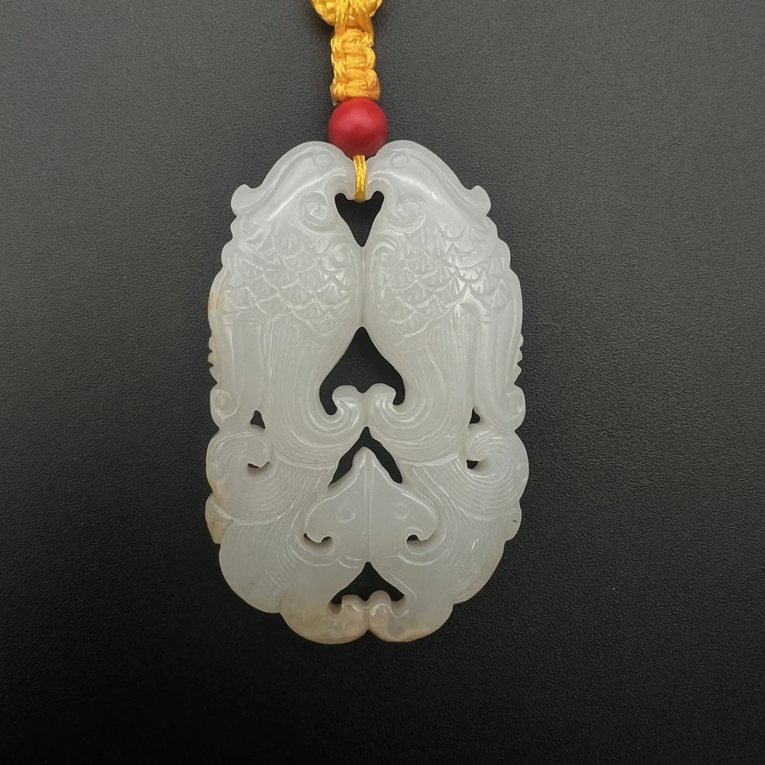 【友谊文物商店】清代玉透雕双凤纹佩378373