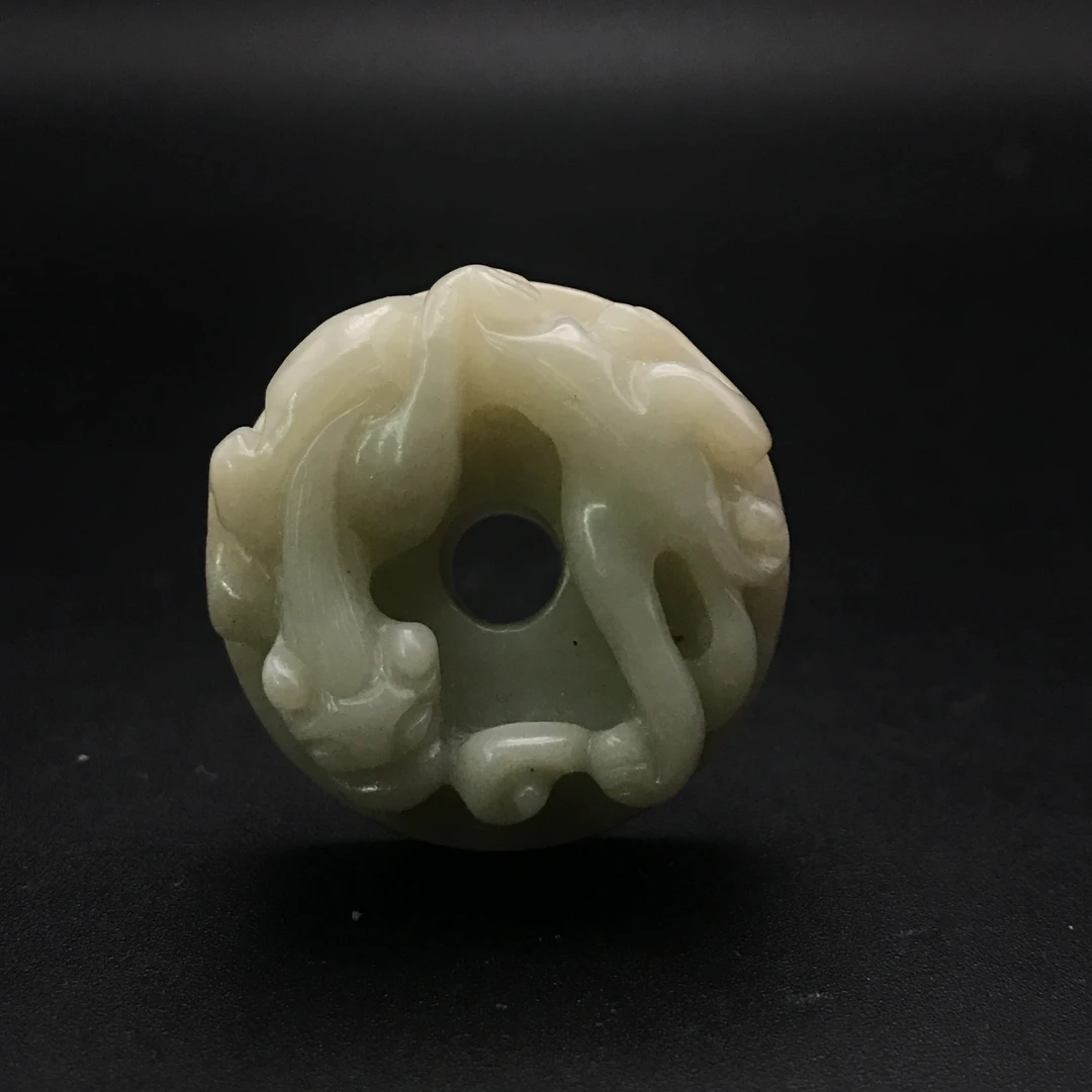 明代和田玉螭龙纹璧/303472/收藏/传承/【友谊文物商店】