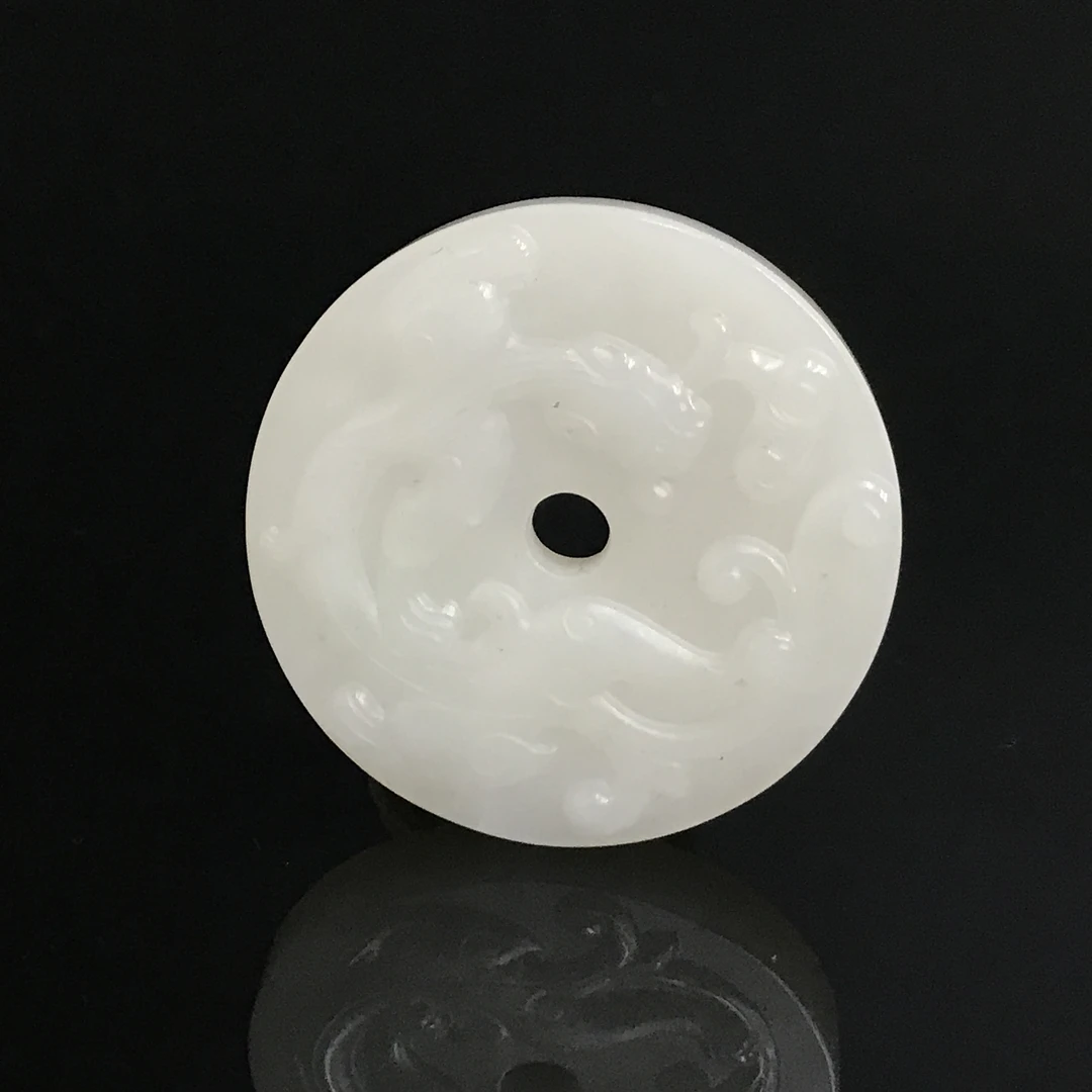 清中期和田玉螭龙纹璧/449404/收藏/传承/【友谊文物商店】