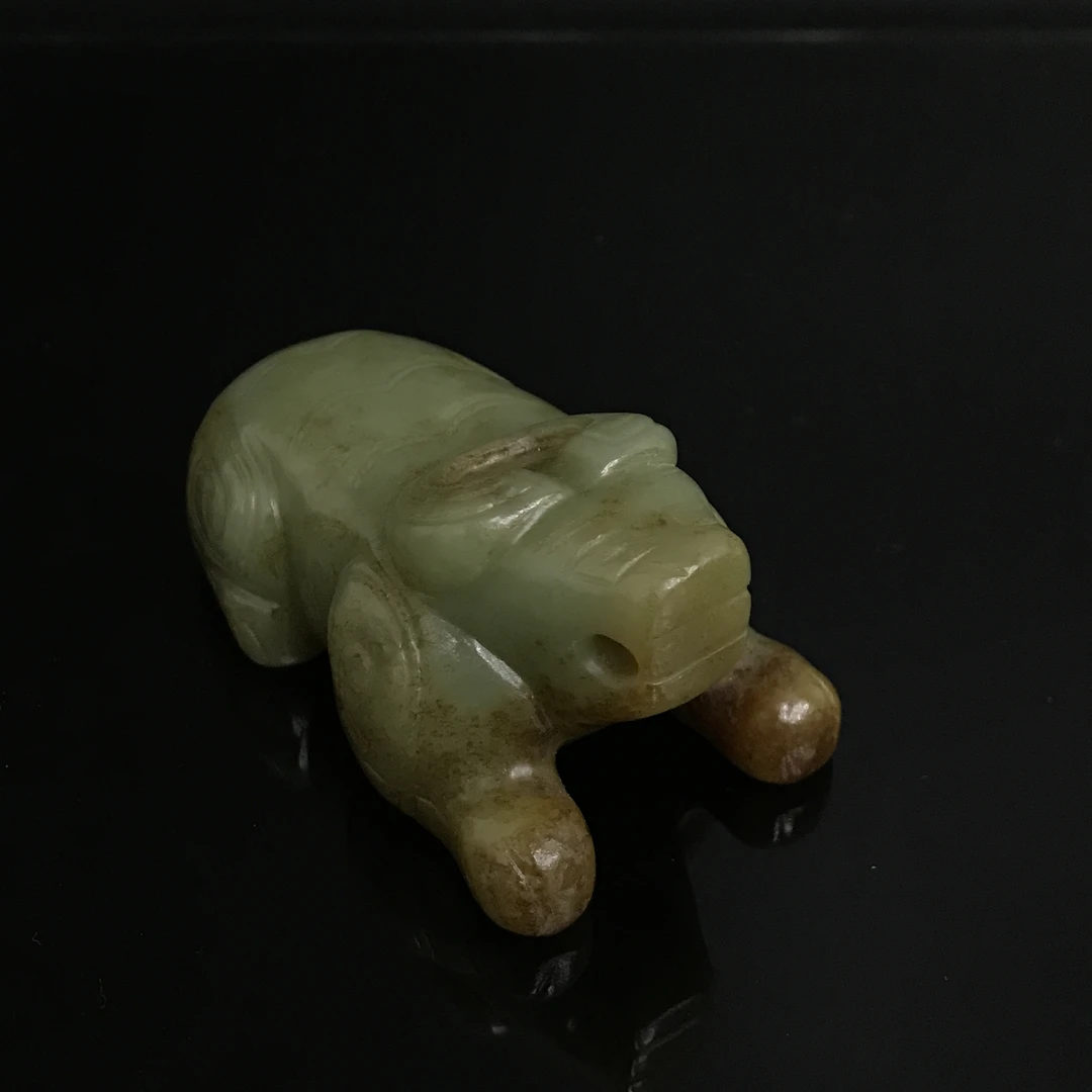 清早期和田黄玉仿古纹牛/505272/收藏/传承/【友谊文物商店】
