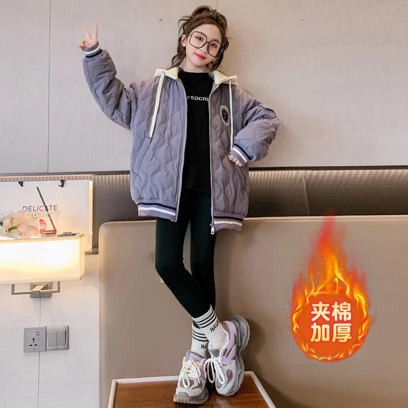 （福利款）女童外套秋冬儿童洋气夹棉冬装女孩大童冬季加厚保暖上衣