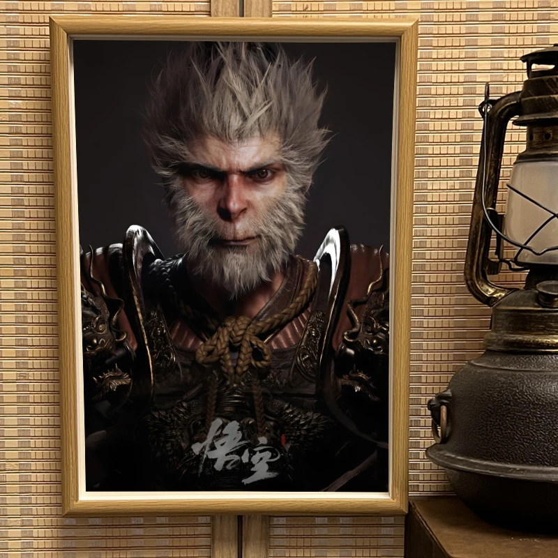 黑孙悟空【纯手工】黑神话孙悟空桌面摆件挂件贴纸相框装饰画礼品
