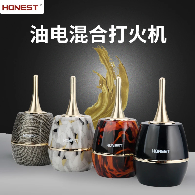 HONEST/百诚万次火柴桌面台式煤油打火机防风电弧创意电子点烟器