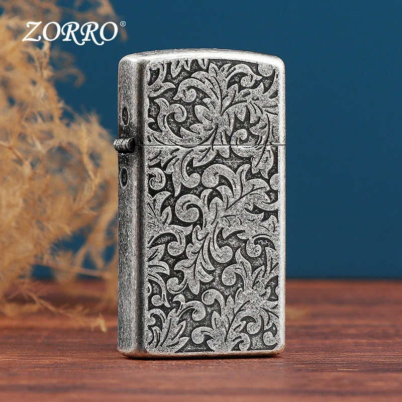 ZORRO佐罗909古银窄机大唐草煤油打火机