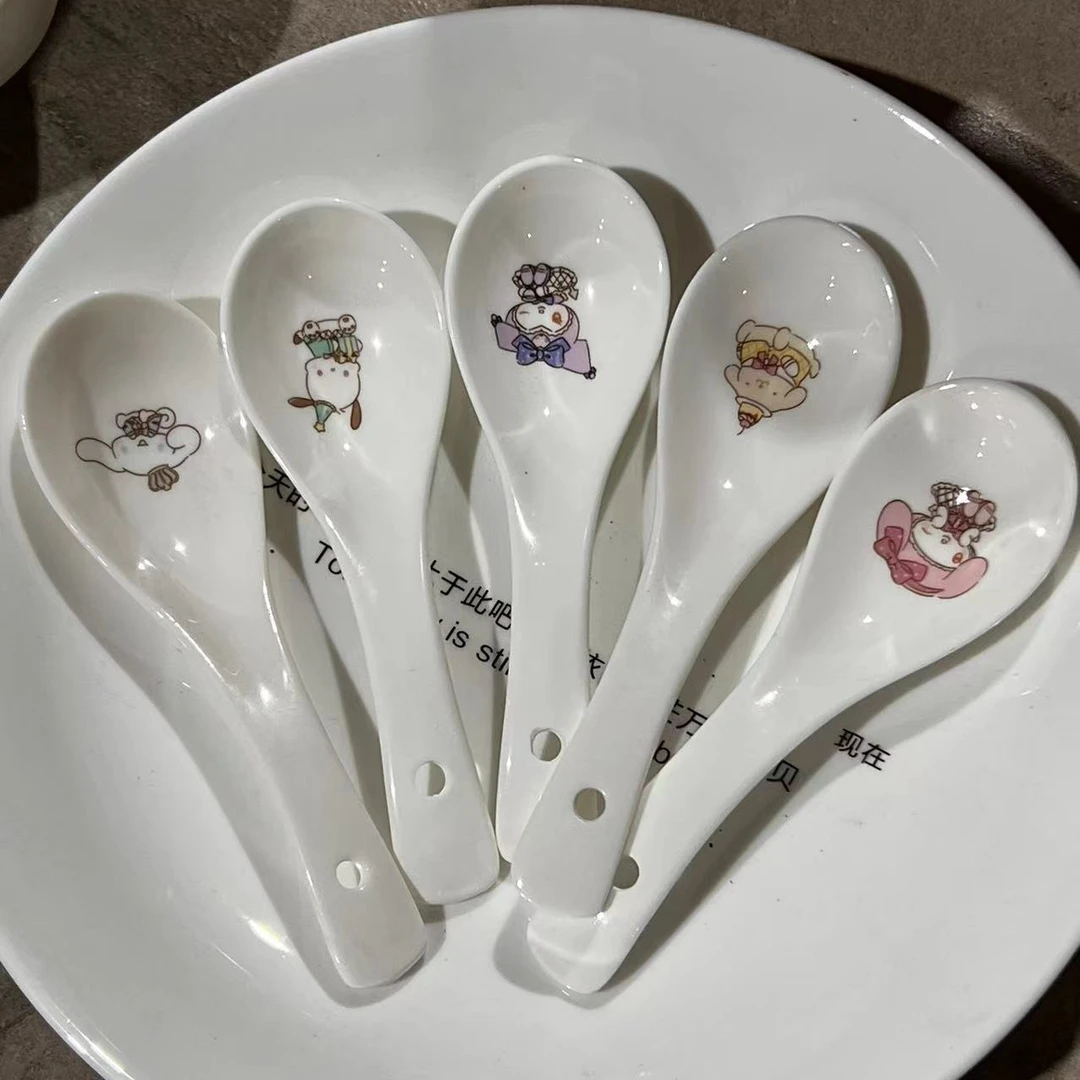 王富贵｜三丽鸥陶瓷餐具汤勺饭勺子韩式喝汤瓷勺