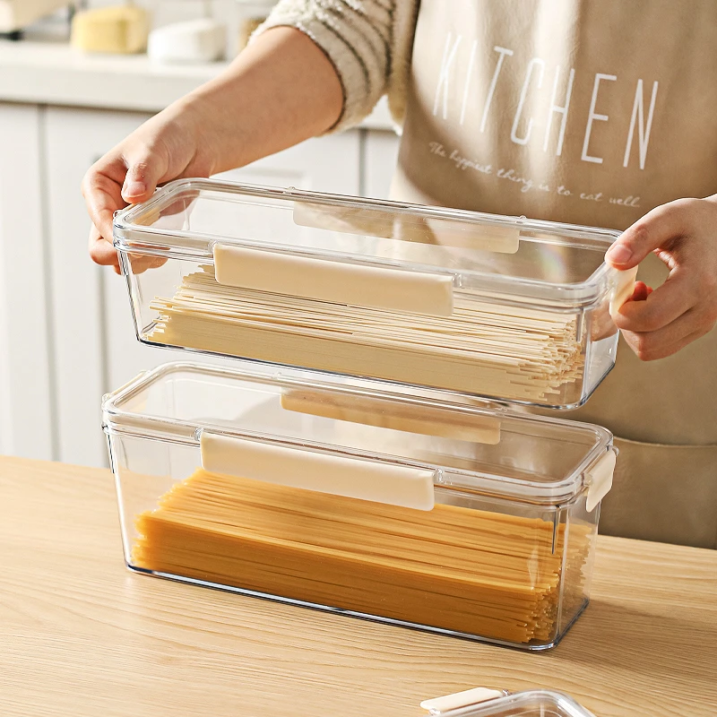 川岛屋面条收纳盒食品级长方形装意大利面收纳筒挂面桶防潮密封罐