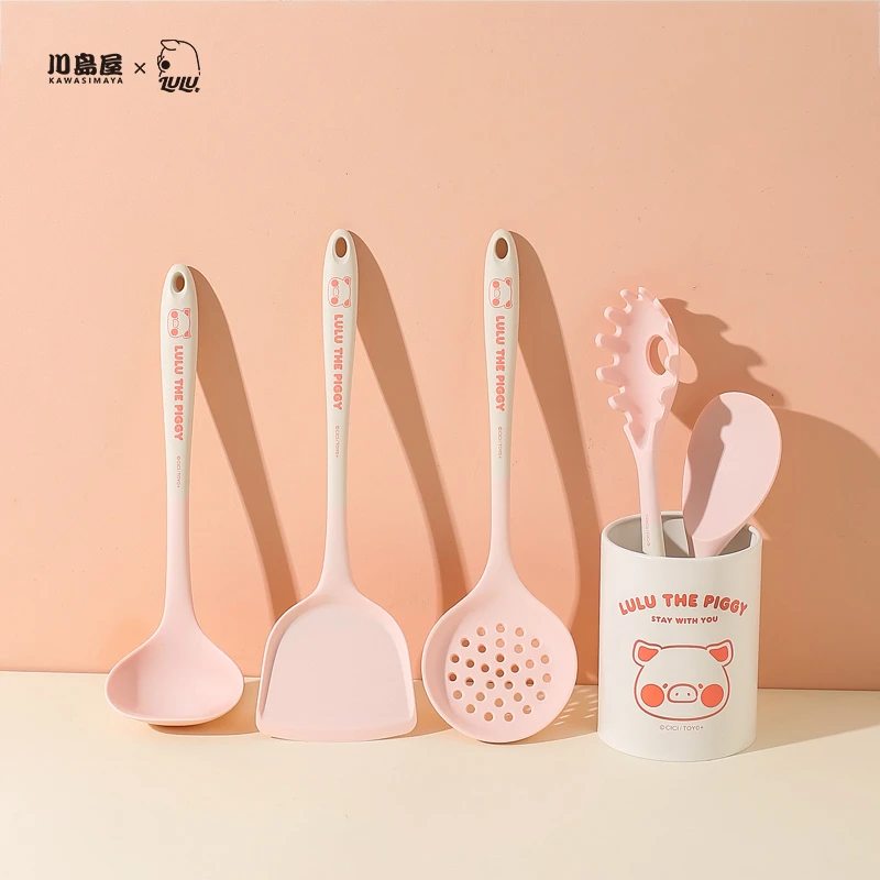 川岛屋&lulu猪联名 硅胶锅铲家用耐高温食品级炒菜铲勺子厨具套装