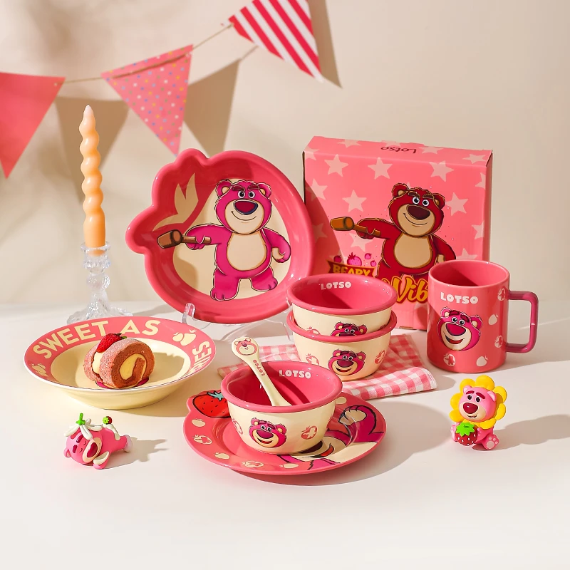 川岛屋迪士尼草莓熊餐具可爱饭碗家用2025新款儿童陶瓷面碗餐盘子