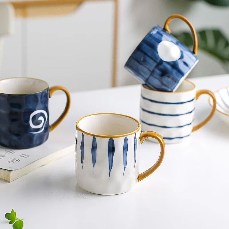 川岛屋青禾日式马克杯杯家用办公室喝水杯子牛奶杯早餐杯咖啡杯