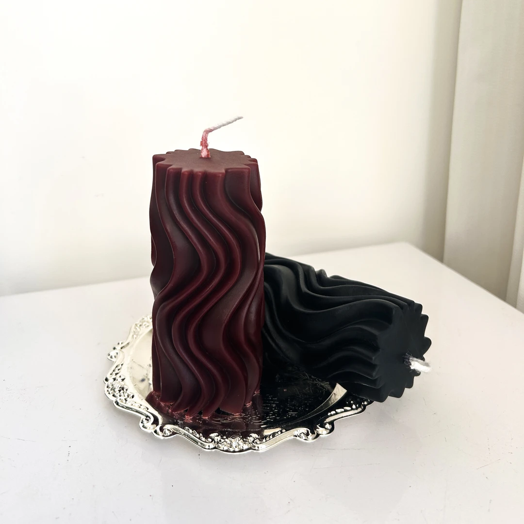「波浪纹」绸缎艺术香薰蜡烛手工小众高级礼品家居