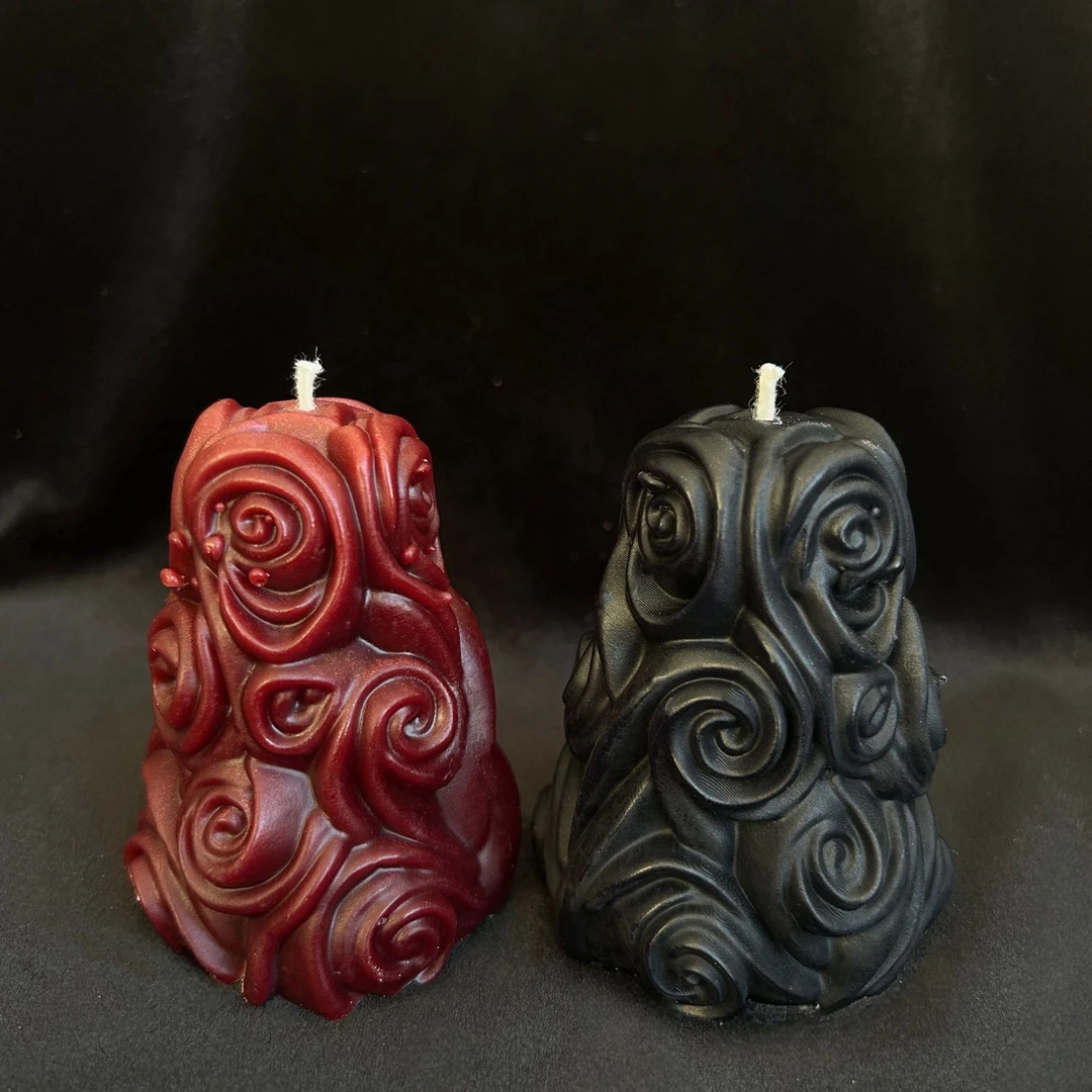 「螺旋纹」香薰蜡烛柱体雕花摆件氛围感