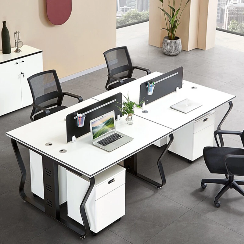 森大人办公桌椅组合简约现代四人位职员工位办公室屏风卡座电脑桌