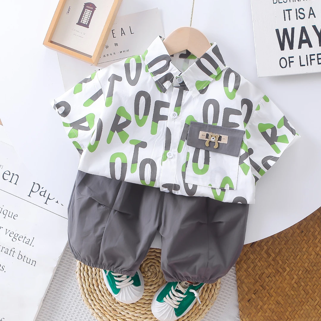 帅气男童夏装2025新款韩版夏季宝宝短袖套装炸街中小童洋气两件套