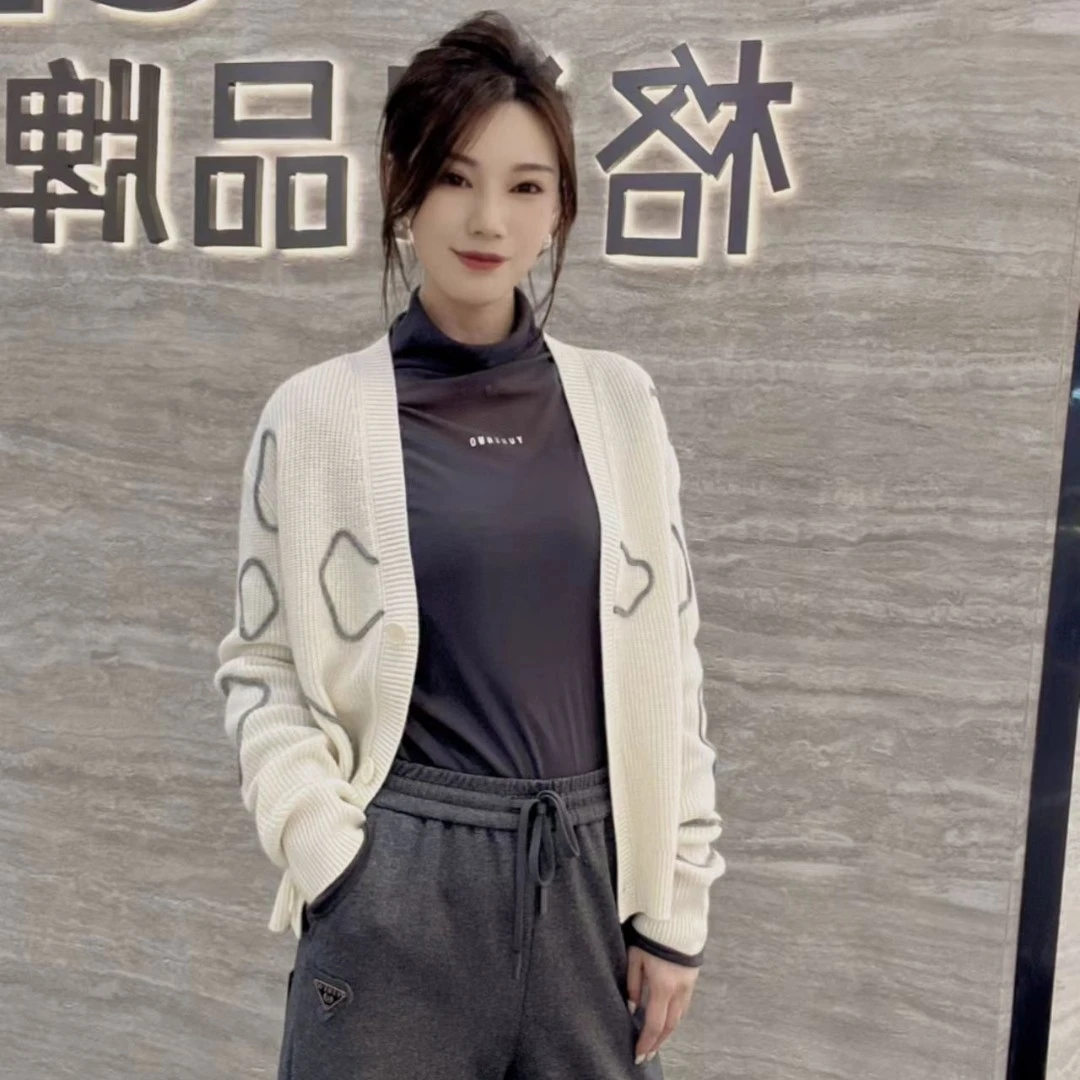 小众设计感抽象图案针织开衫