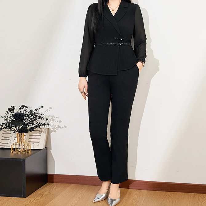 60226A【直播专享】大码女装胖MM秋季新款气质优雅时尚显瘦衬衫