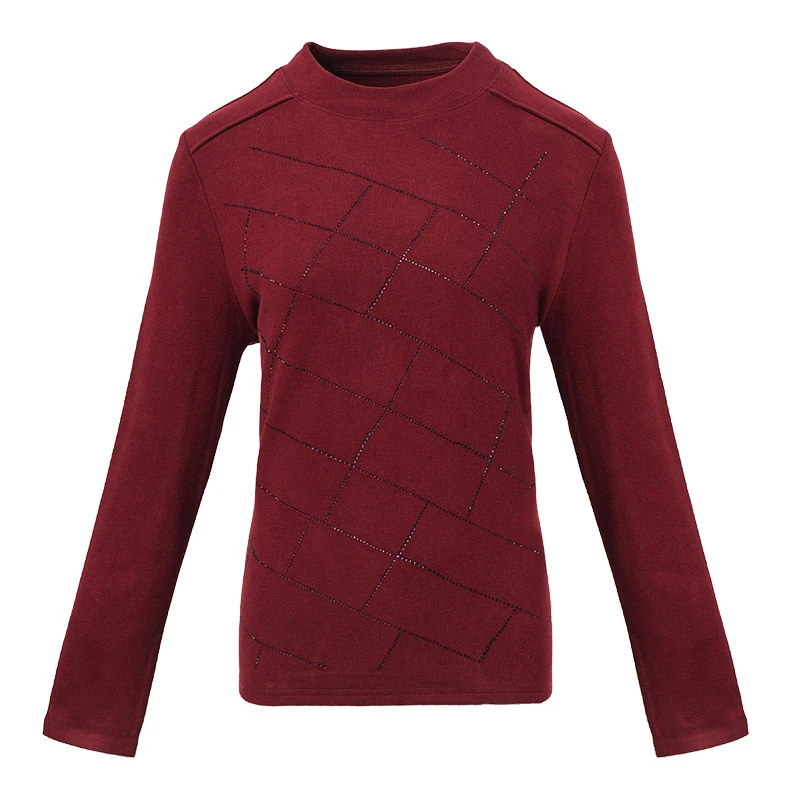 10517大码女装胖妹妹时尚洋气遮肉显瘦优雅简约知性打底衫