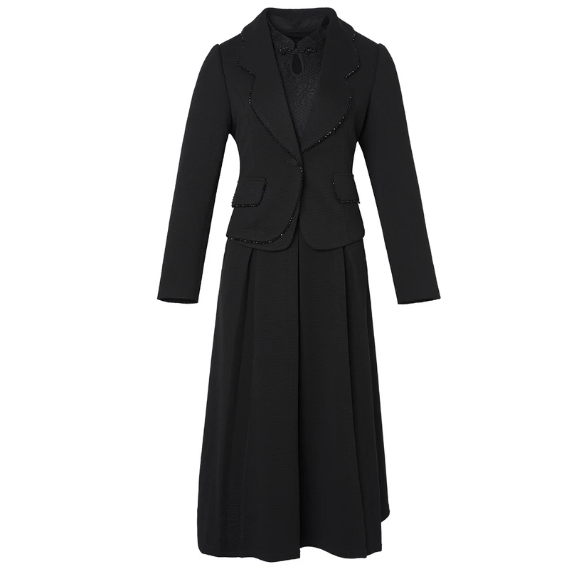 16145大码女装2024秋冬季时尚优雅气质休闲百搭显瘦两件套套装