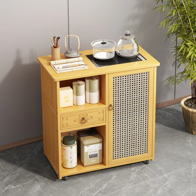移动茶水柜新中式边几茶桌茶台烧水壶一体茶水置物架办公室茶边柜