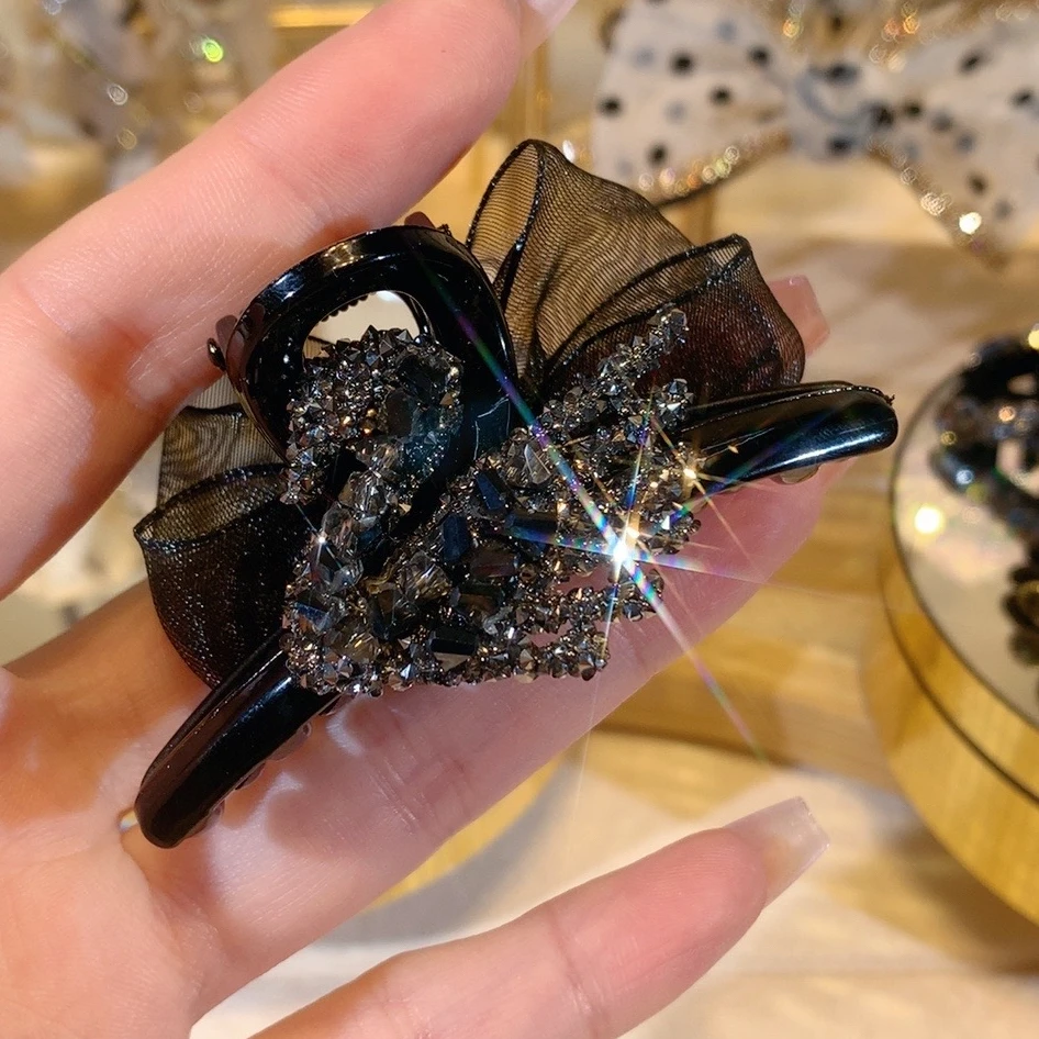 GOBJNKO网红天鹅小抓夹7厘米韩版轻奢可爱气质款中号抓夹女