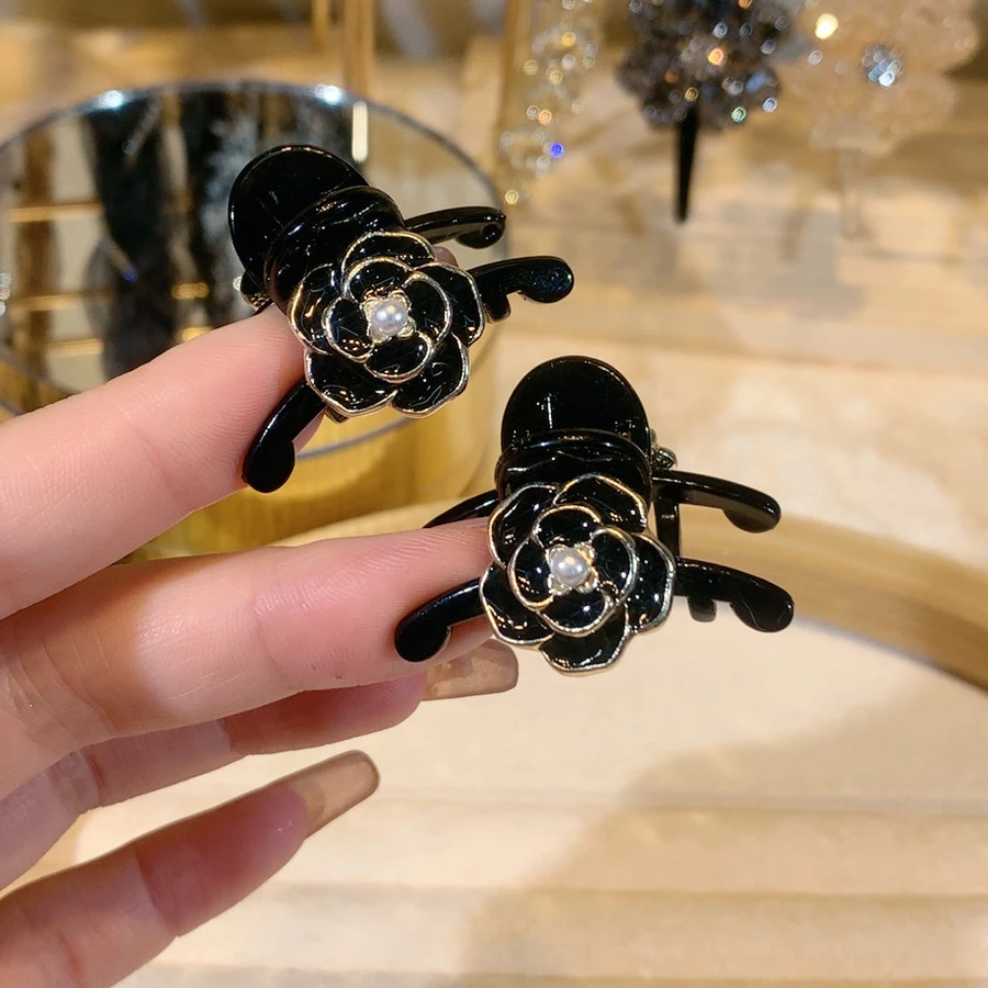 2只装刘海小抓夹气质山茶花迷你小抓子3厘米复古精致款一对装