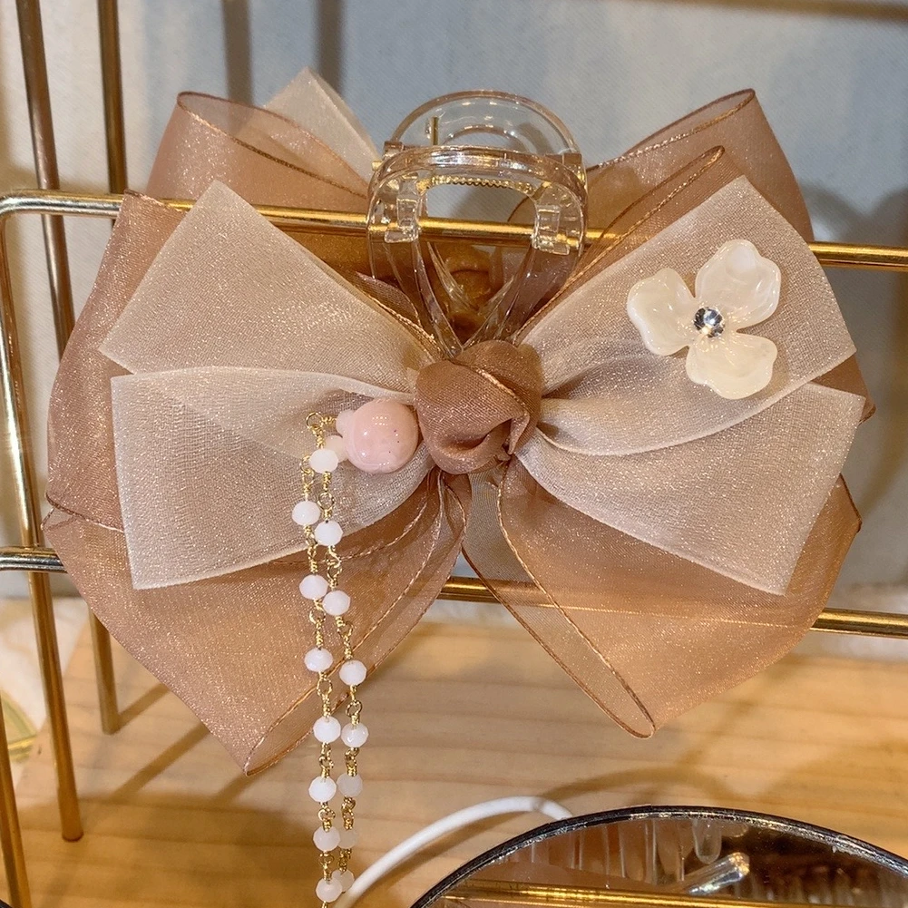 韩版新品抓夹加大号13厘米蝴蝶结抓夹气质轻奢时尚发饰仙女超仙