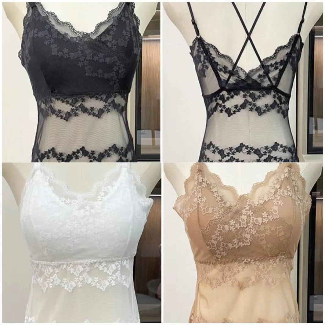 升级款【两件更优惠】夏季爆款小蜜蜂蕾丝吊带镂空内外穿长款碎花22