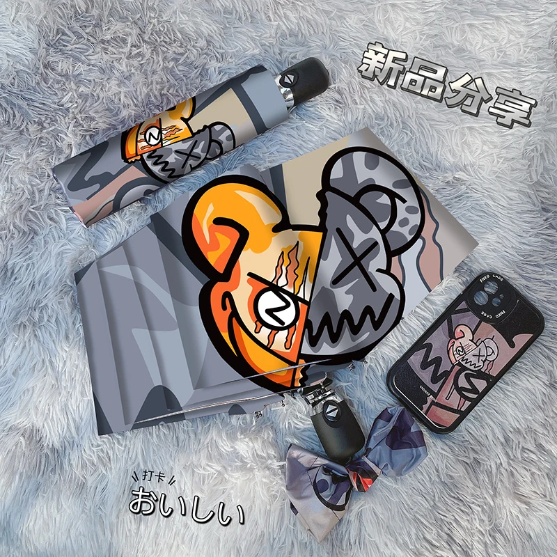 ins个性帅气全自动雨伞折叠晴雨两用遮阳伞防晒网红雨伞防紫外线