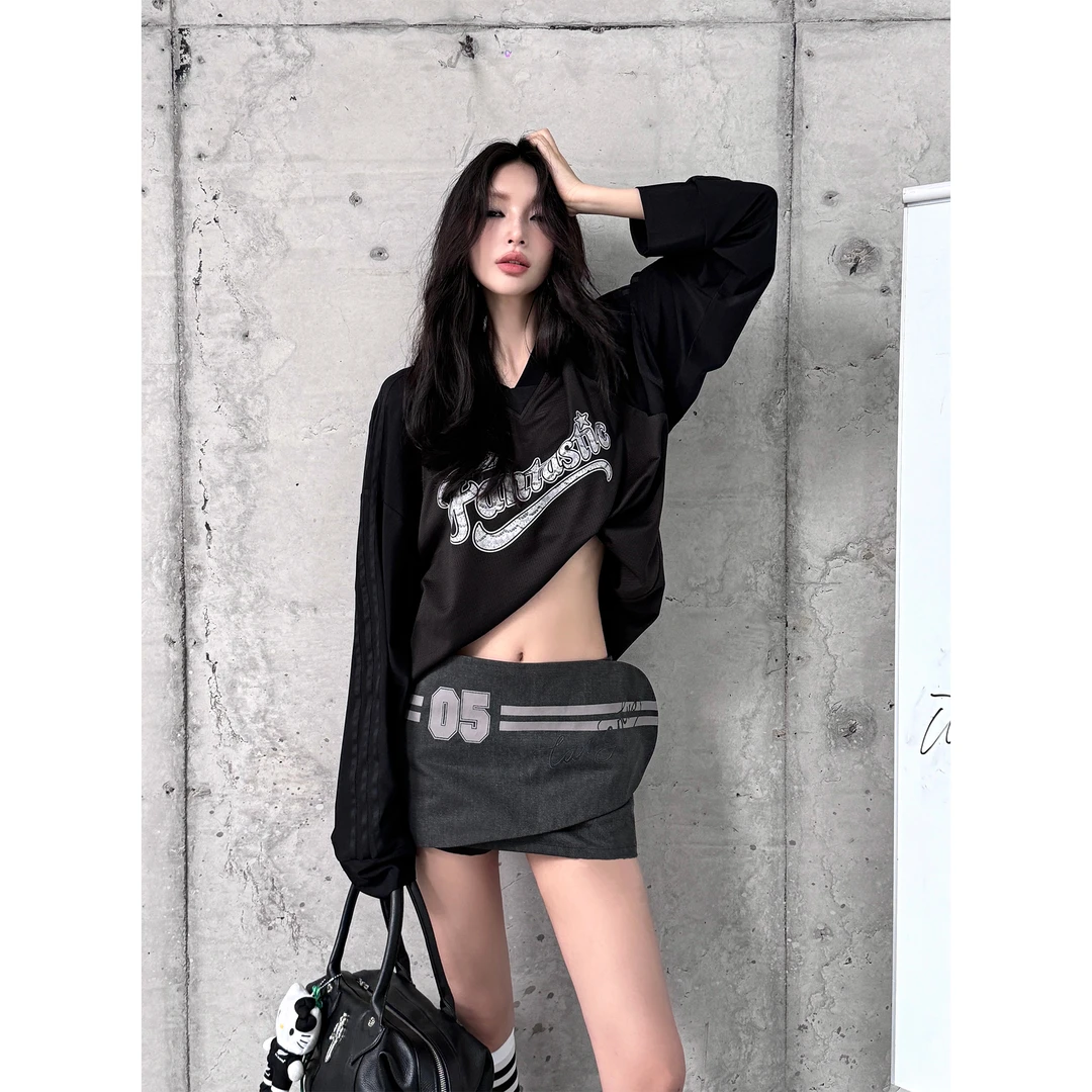 【不退不换】绿茵宝贝 上衣设计感小众女运动风网眼拼接T恤省心穿搭