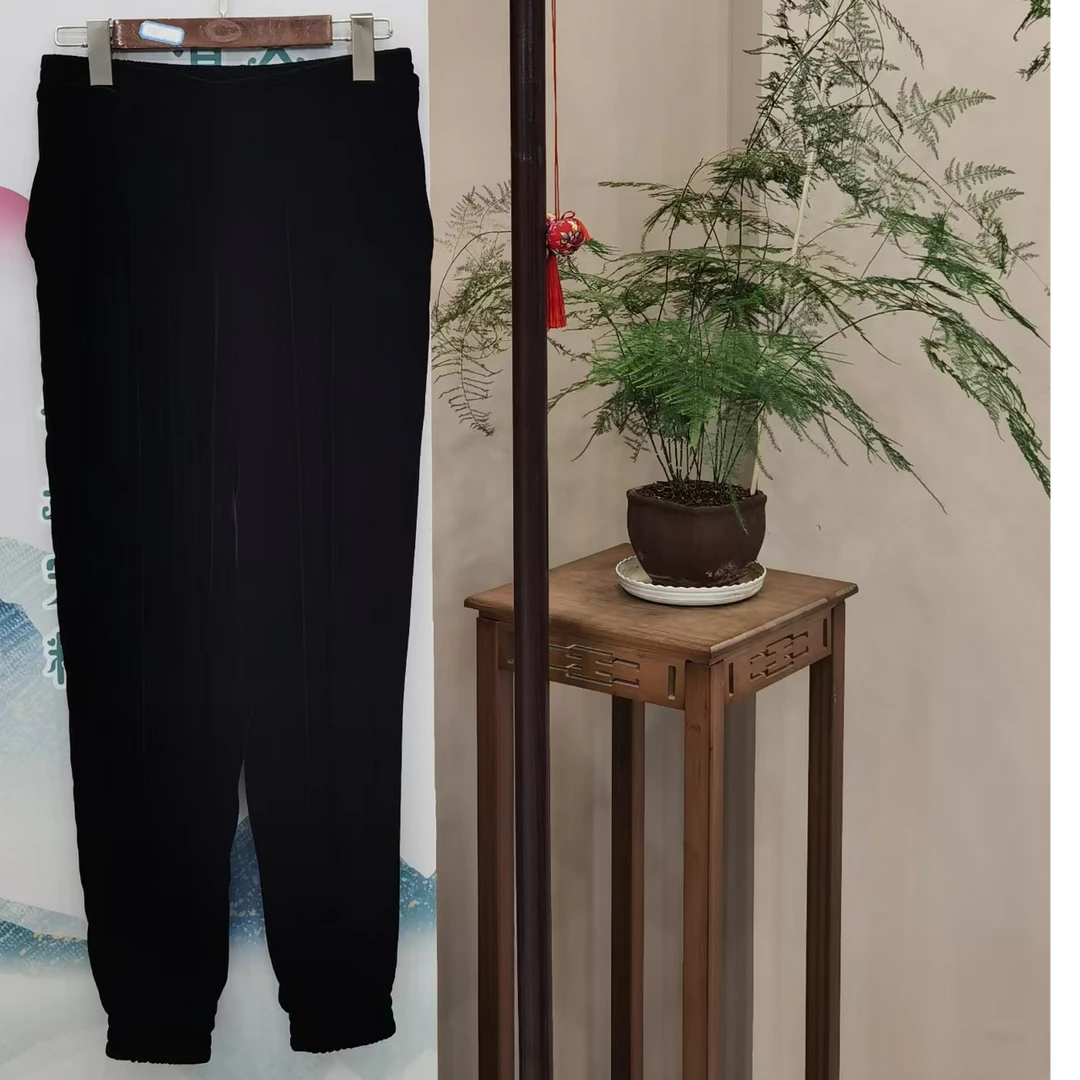秋冬女装桑蚕丝丝绒时尚休闲舒适松紧腰打底百搭松紧腿裤24005