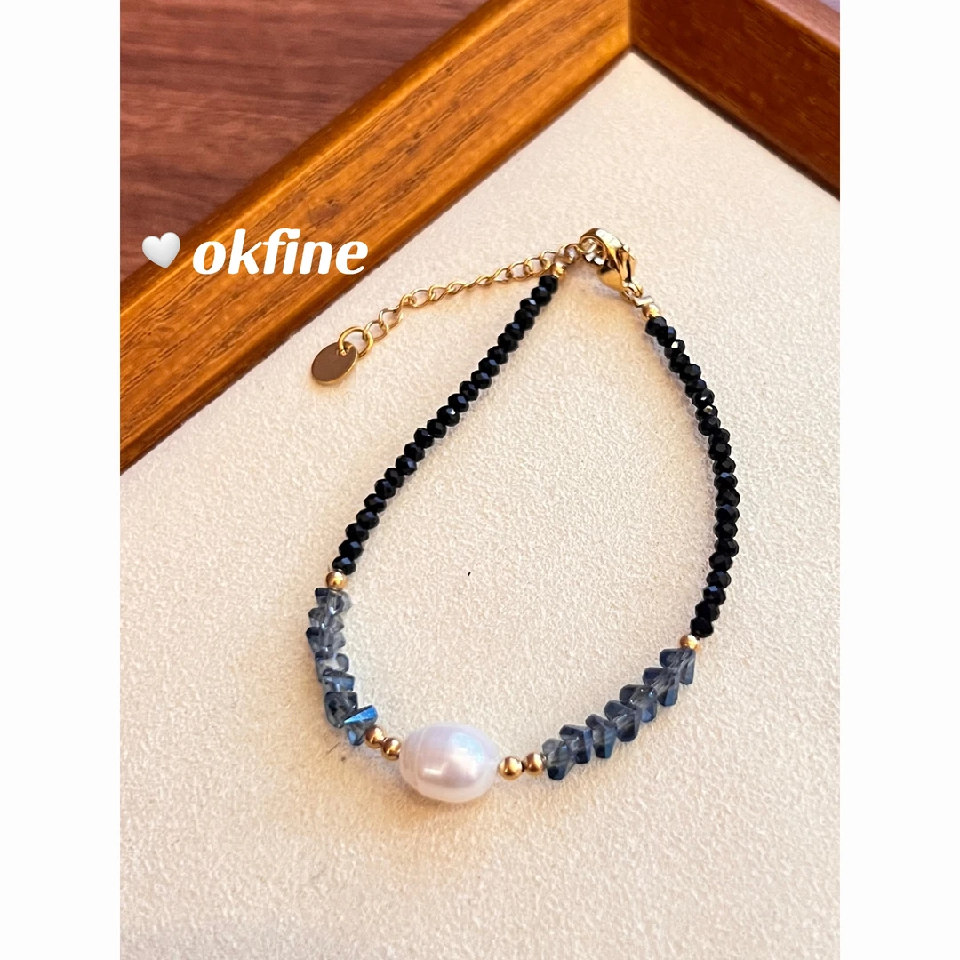 钛钢仿珍珠手链 2527  OKFINE高定饰品手工气质轻奢时尚百搭手作