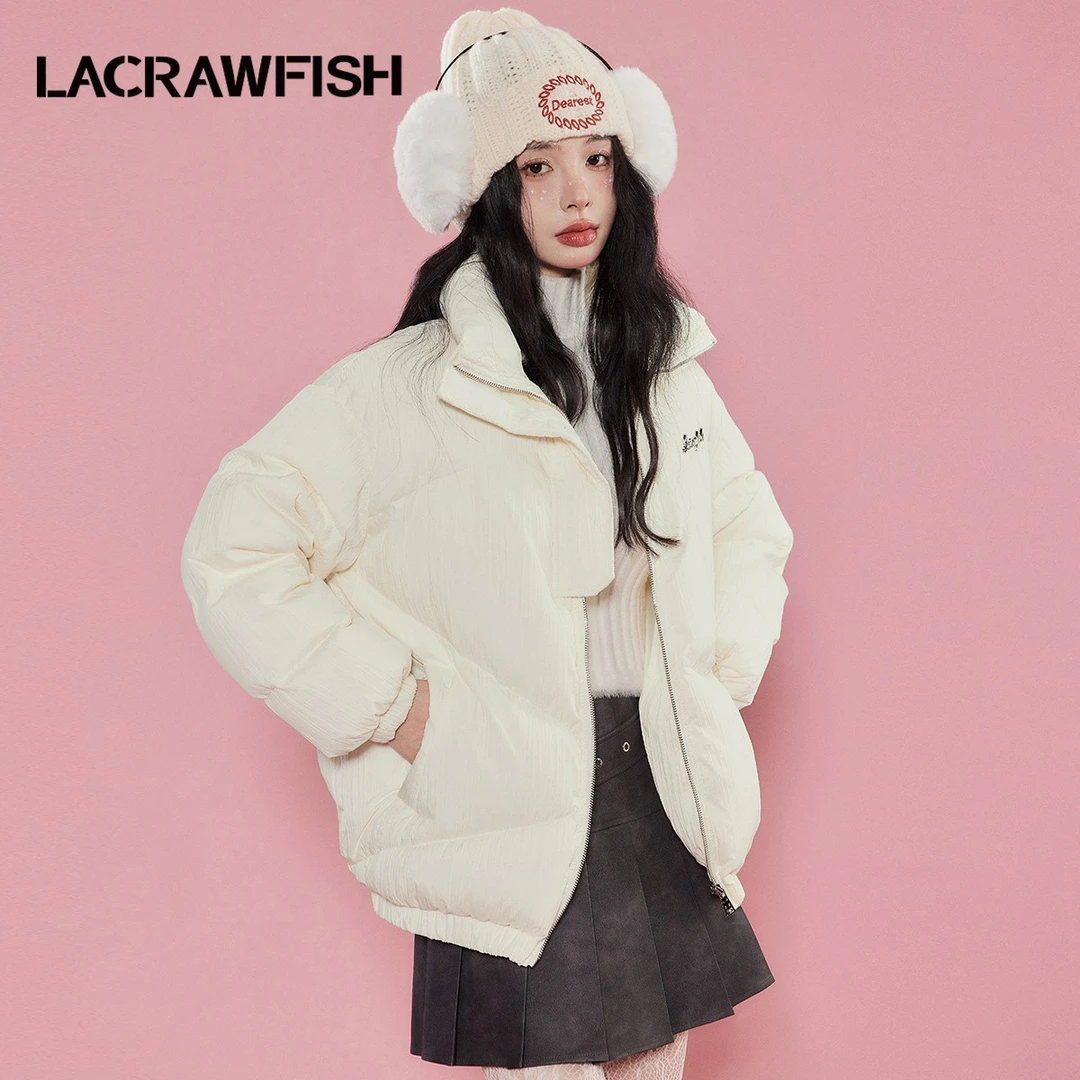 【反季清货】LACRAWFISH冬季90白鸭绒保暖加厚宽松细压褶羽绒服外套