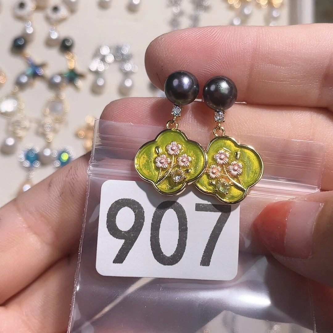 淡水珍珠耳饰合金