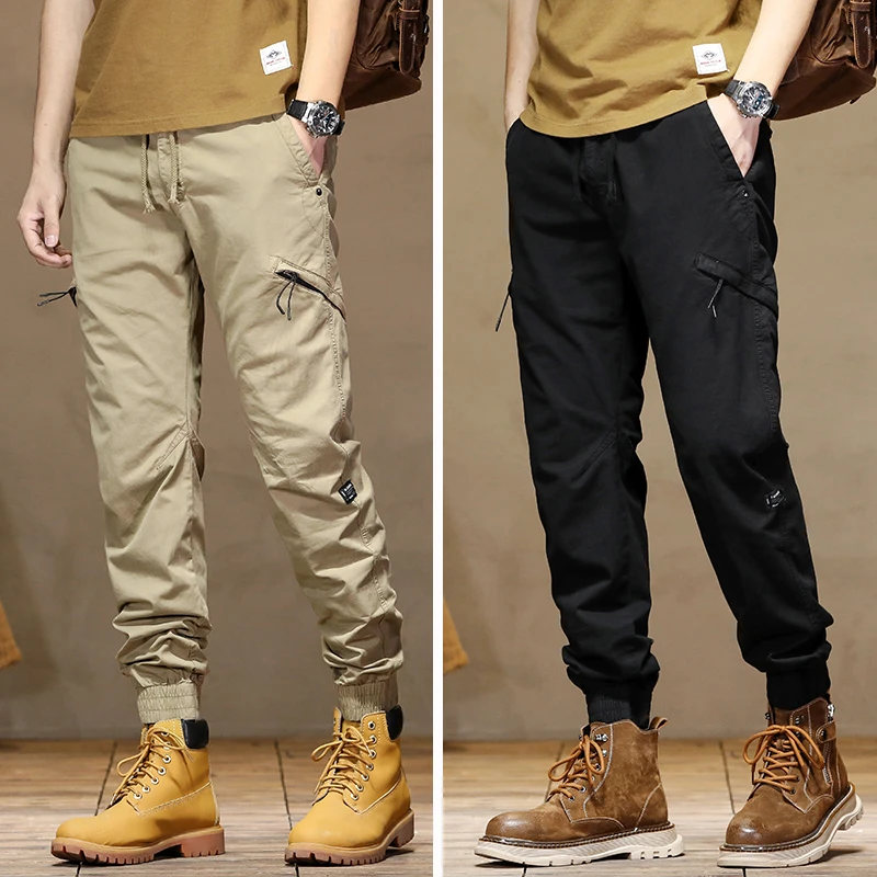 春秋薄款男士直筒长裤弹力男商务休闲束脚裤男裤子弹力工装裤大码