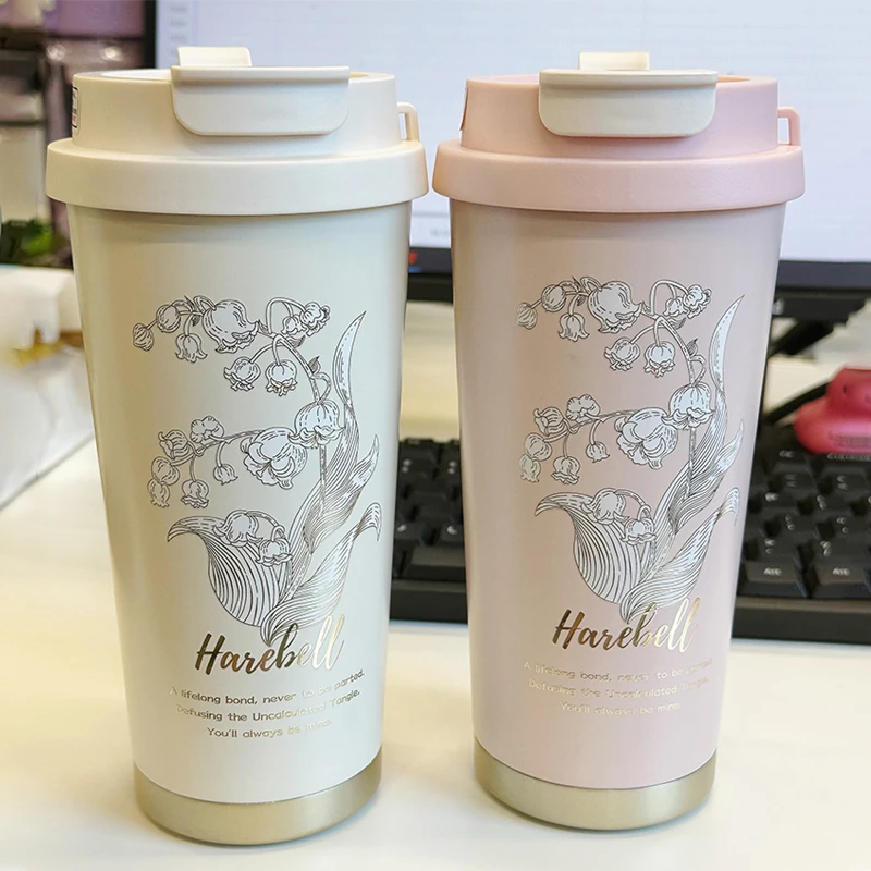 壶小白便携铃兰杯双饮口宽口径长效保温保冷四季可用家用保温杯