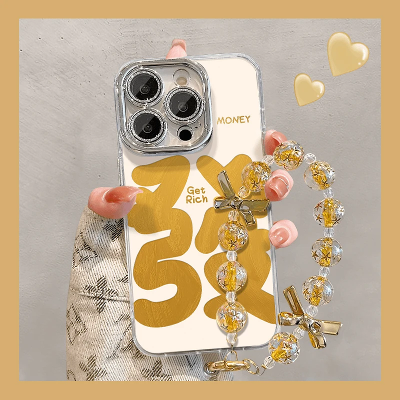 金色大发适用于苹果16华为vivo小米oppo精孔羽纱壳女款保护手机壳